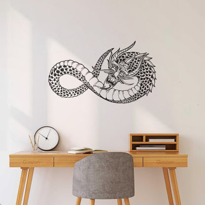 Fine Carving Stickers Japanese Dragon Fantasy Asian Style Self Adhesive