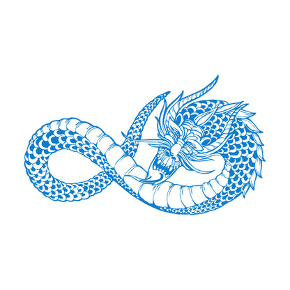 Fine Carving Stickers Japanese Dragon Fantasy Asian Style Self Adhesive