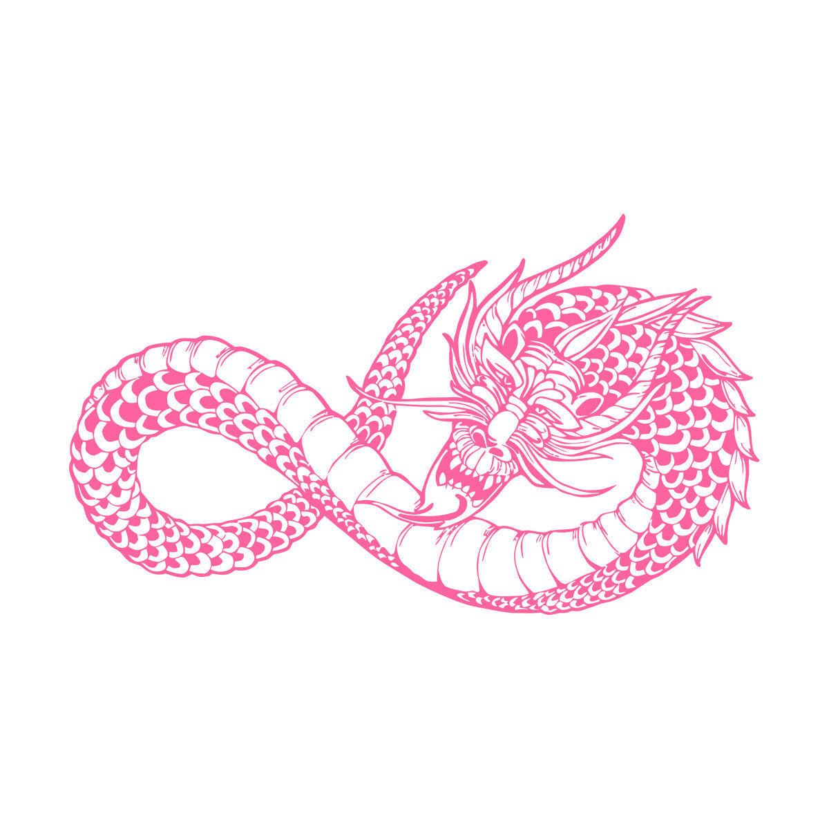 Fine Carving Stickers Japanese Dragon Fantasy Asian Style Self Adhesive