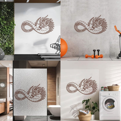 Fine Carving Stickers Japanese Dragon Fantasy Asian Style Self Adhesive
