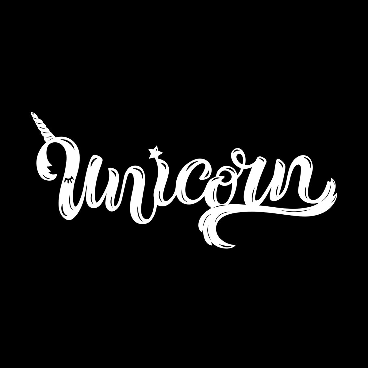 Vinyl Art Sticker Lettering Words Unicorn Fantasy Equipped With Transfer Film Kit