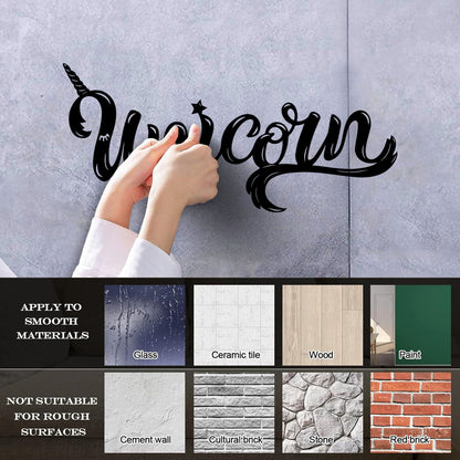 Vinyl Art Sticker Lettering Words Unicorn Fantasy Equipped With Transfer Film Kit