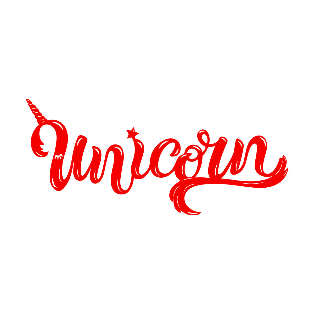 Vinyl Art Sticker Lettering Words Unicorn Fantasy Equipped With Transfer Film Kit