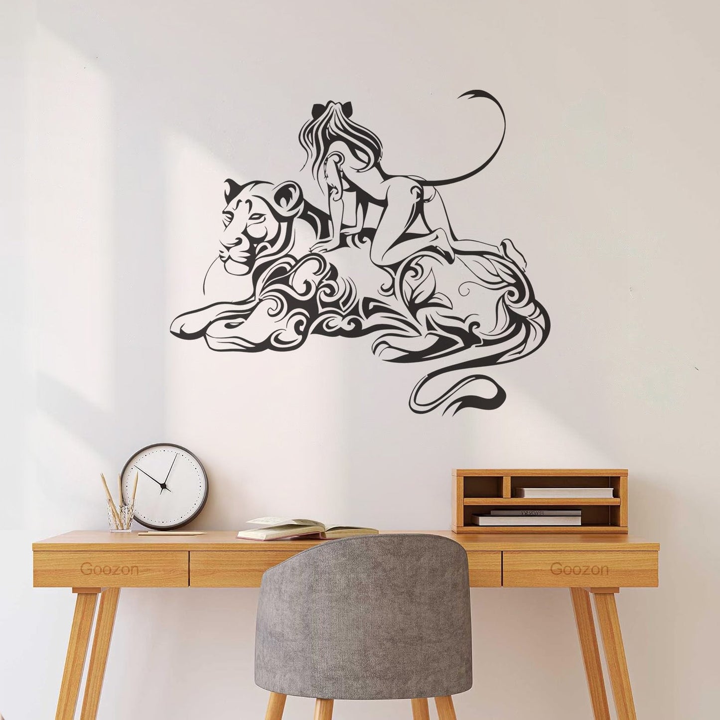 Engraving Stickers Lioness Woman Fantasy Easy Installation