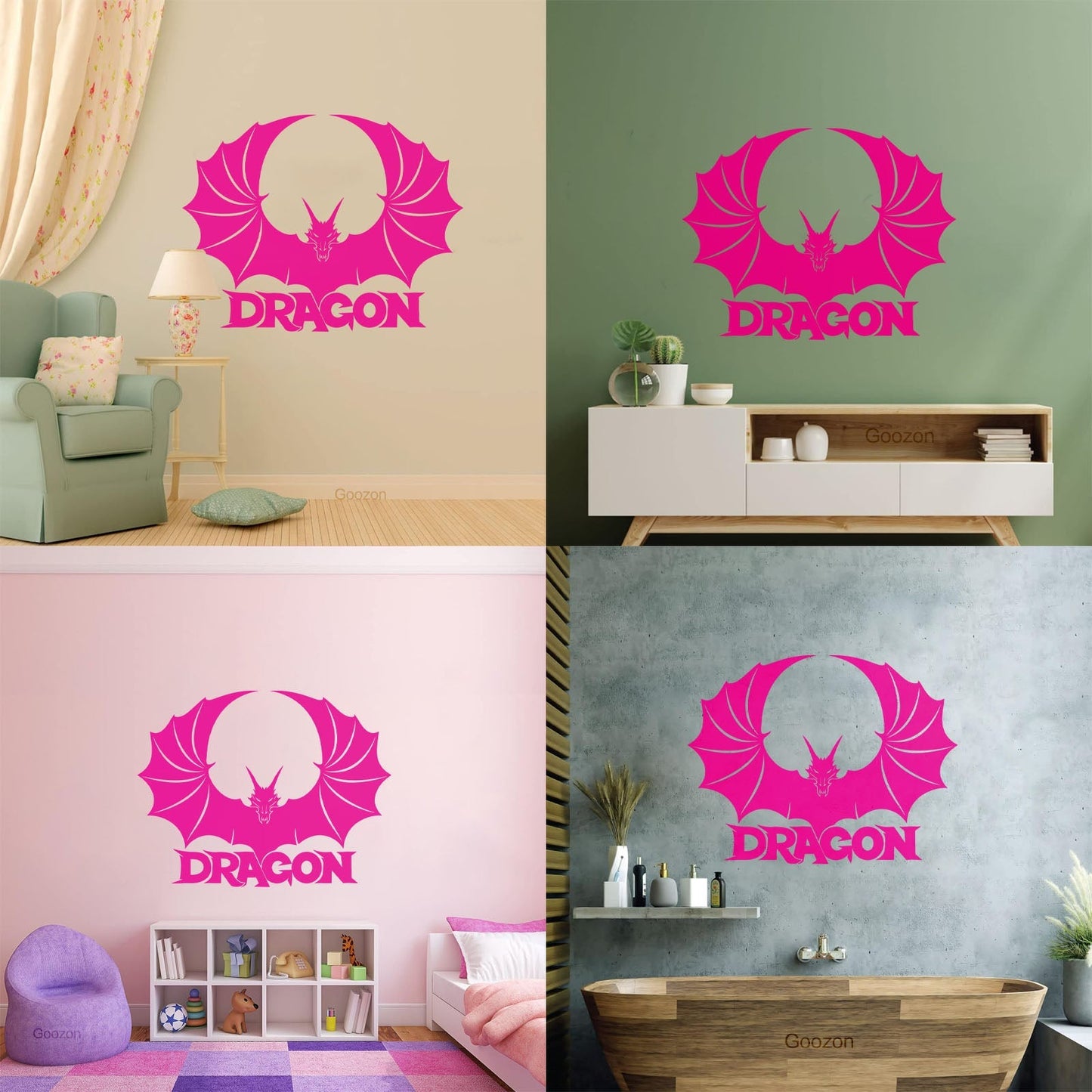 Logo Fantasy Dragon Children'S Ation Lettering Decals Art Mural Painting