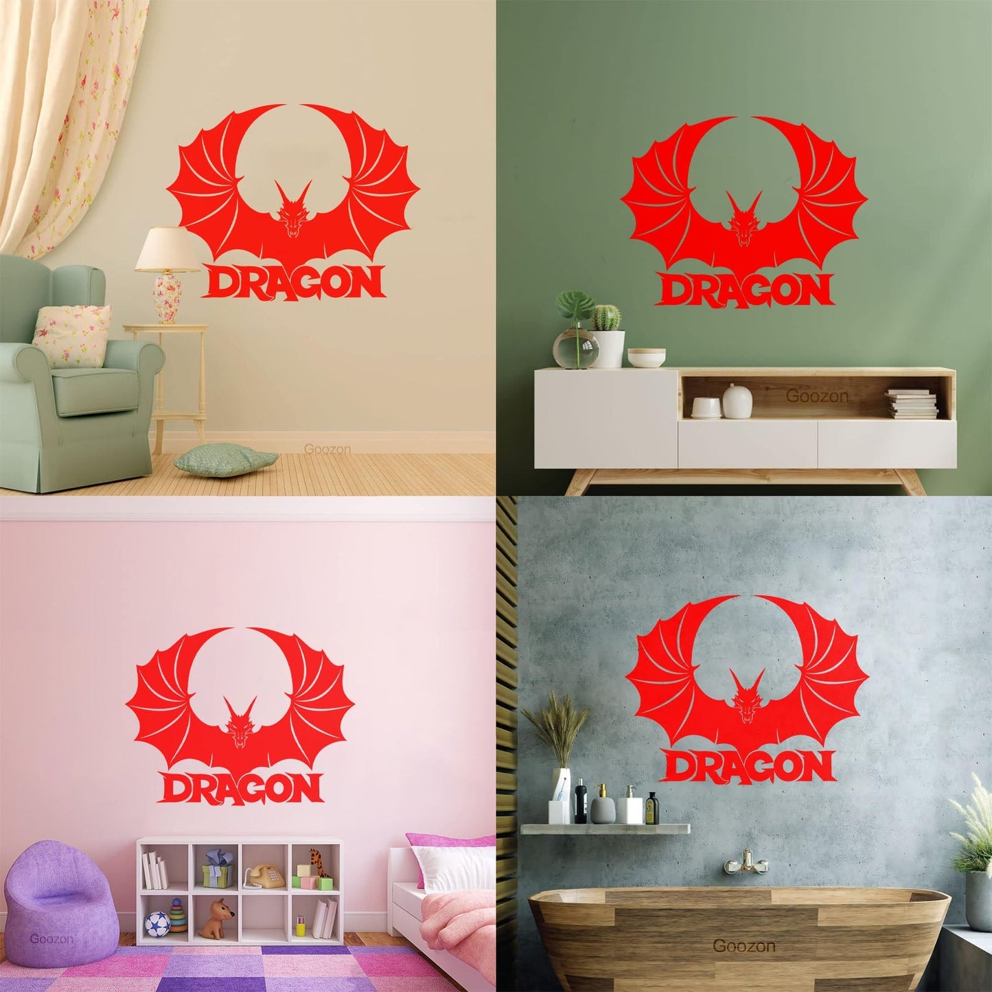 Logo Fantasy Dragon Children'S Ation Lettering Decals Art Mural Painting