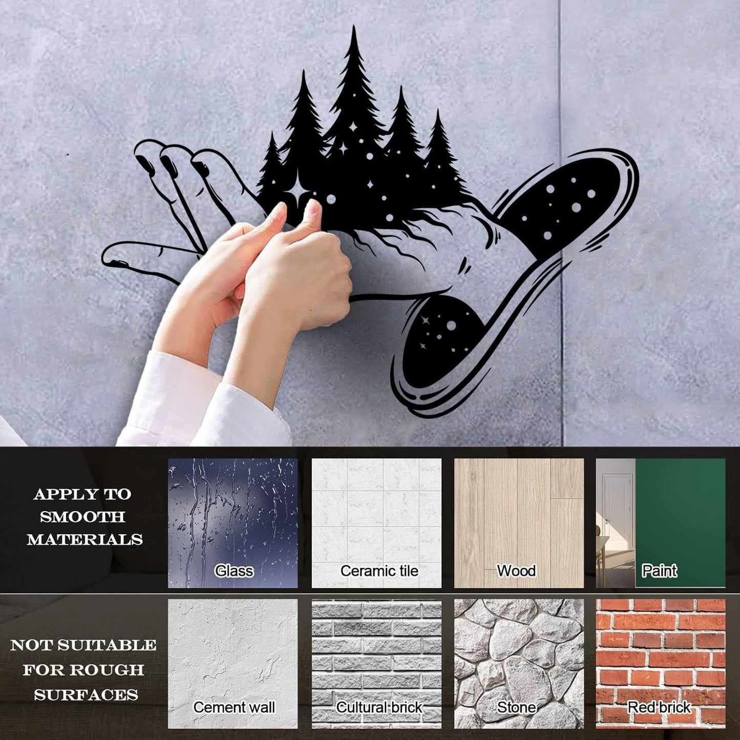 Wall Decals Pvc Magic Hand Fairy Tale Stars Forest Fantasy Multiple Size Options