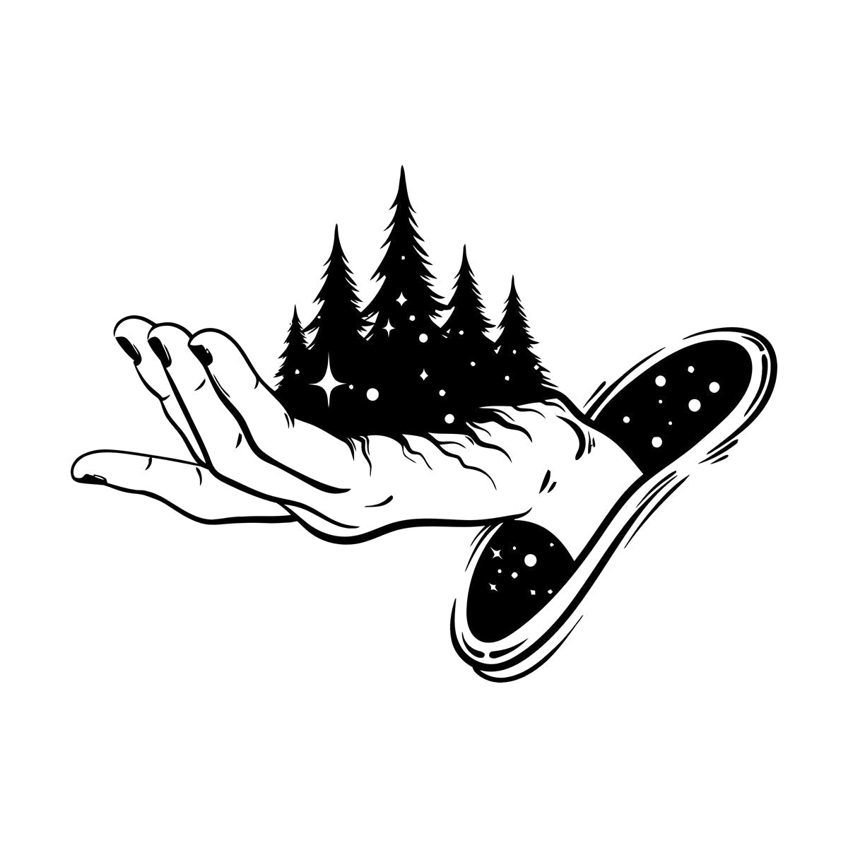 Wall Decals Pvc Magic Hand Fairy Tale Stars Forest Fantasy Multiple Size Options