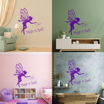 Lettering Stickers Magic Is Real Baby D¹Ècor Fairy Tale Fantasy Magic Wand Waterproof