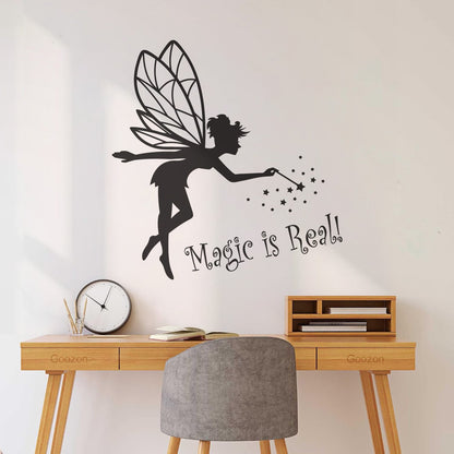 Lettering Stickers Magic Is Real Baby D¹Ècor Fairy Tale Fantasy Magic Wand Waterproof