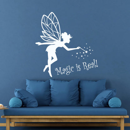 Lettering Stickers Magic Is Real Baby D¹Ècor Fairy Tale Fantasy Magic Wand Waterproof