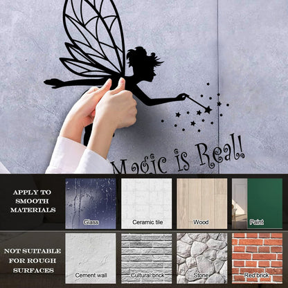 Lettering Stickers Magic Is Real Baby D¹Ècor Fairy Tale Fantasy Magic Wand Waterproof
