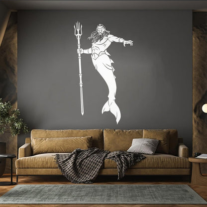 Wall Decals Paster Paper Poseidon God Fantasy Marine Nautical Trident It Won'T Fall Off