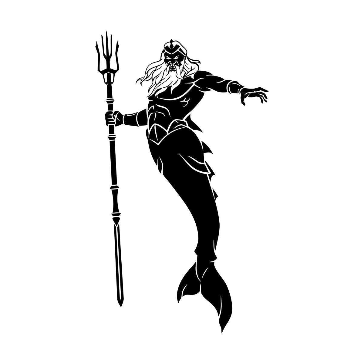 Wall Decals Paster Paper Poseidon God Fantasy Marine Nautical Trident It Won'T Fall Off