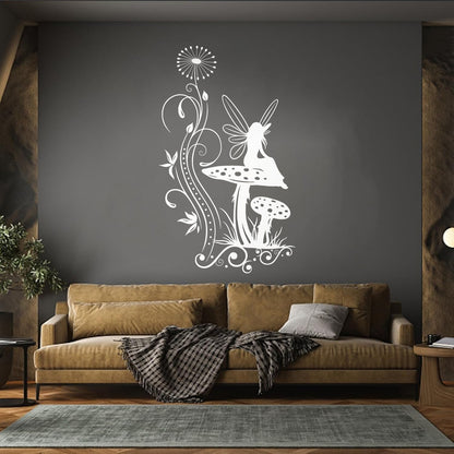 Vinyl Wall Stickers Mushroom Fairy Tale Nursery Fantasy Personalized Customization