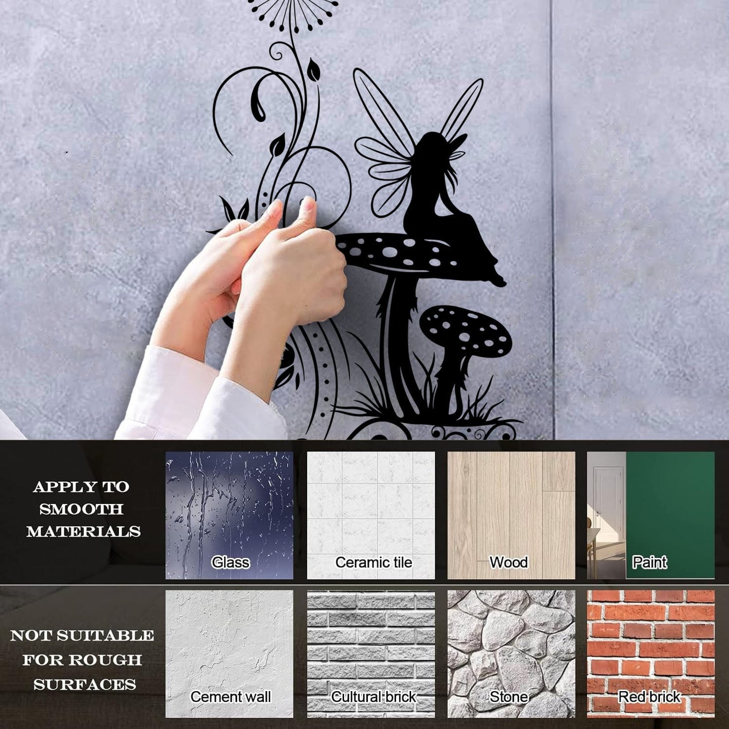 Vinyl Wall Stickers Mushroom Fairy Tale Nursery Fantasy Personalized Customization