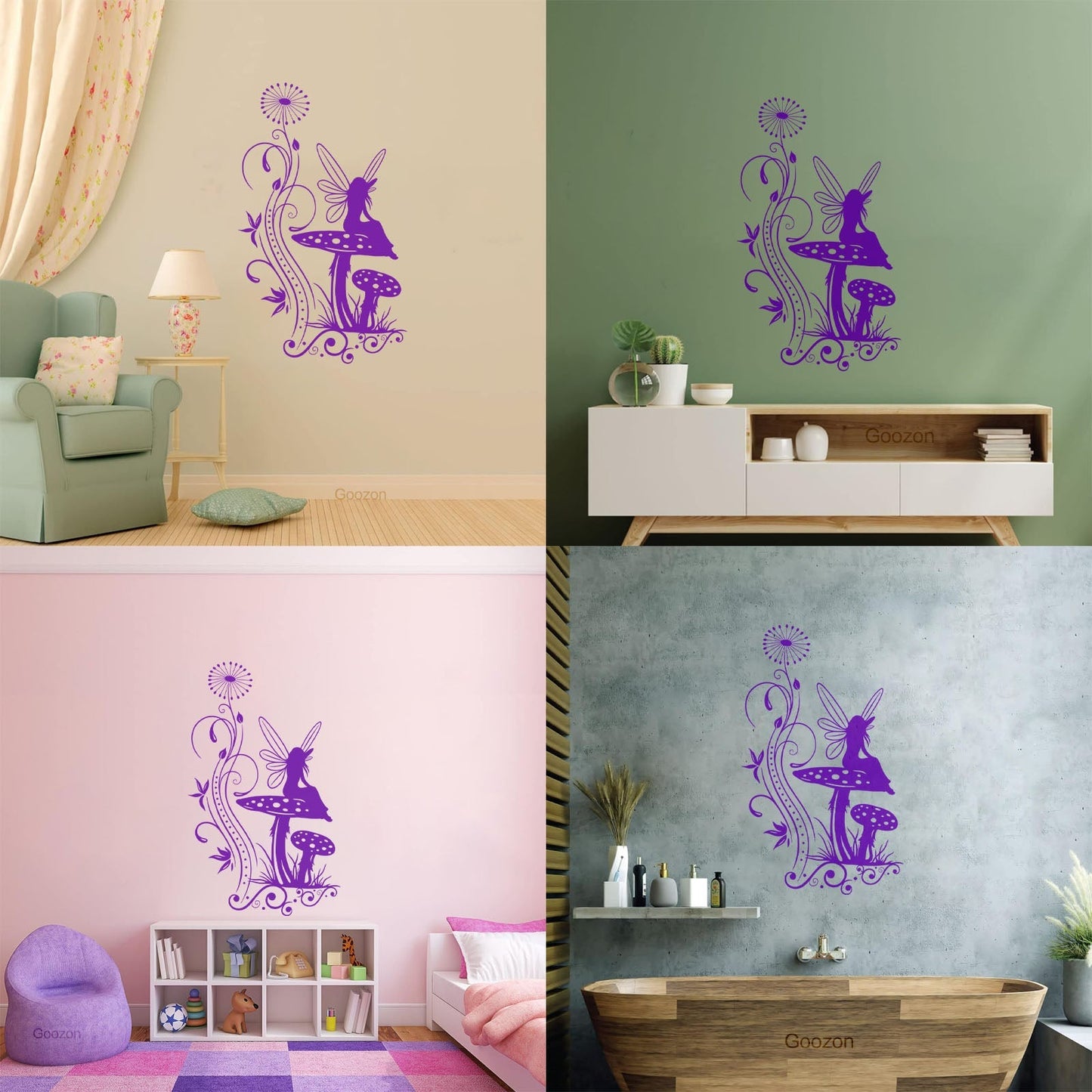 Vinyl Wall Stickers Mushroom Fairy Tale Nursery Fantasy Personalized Customization