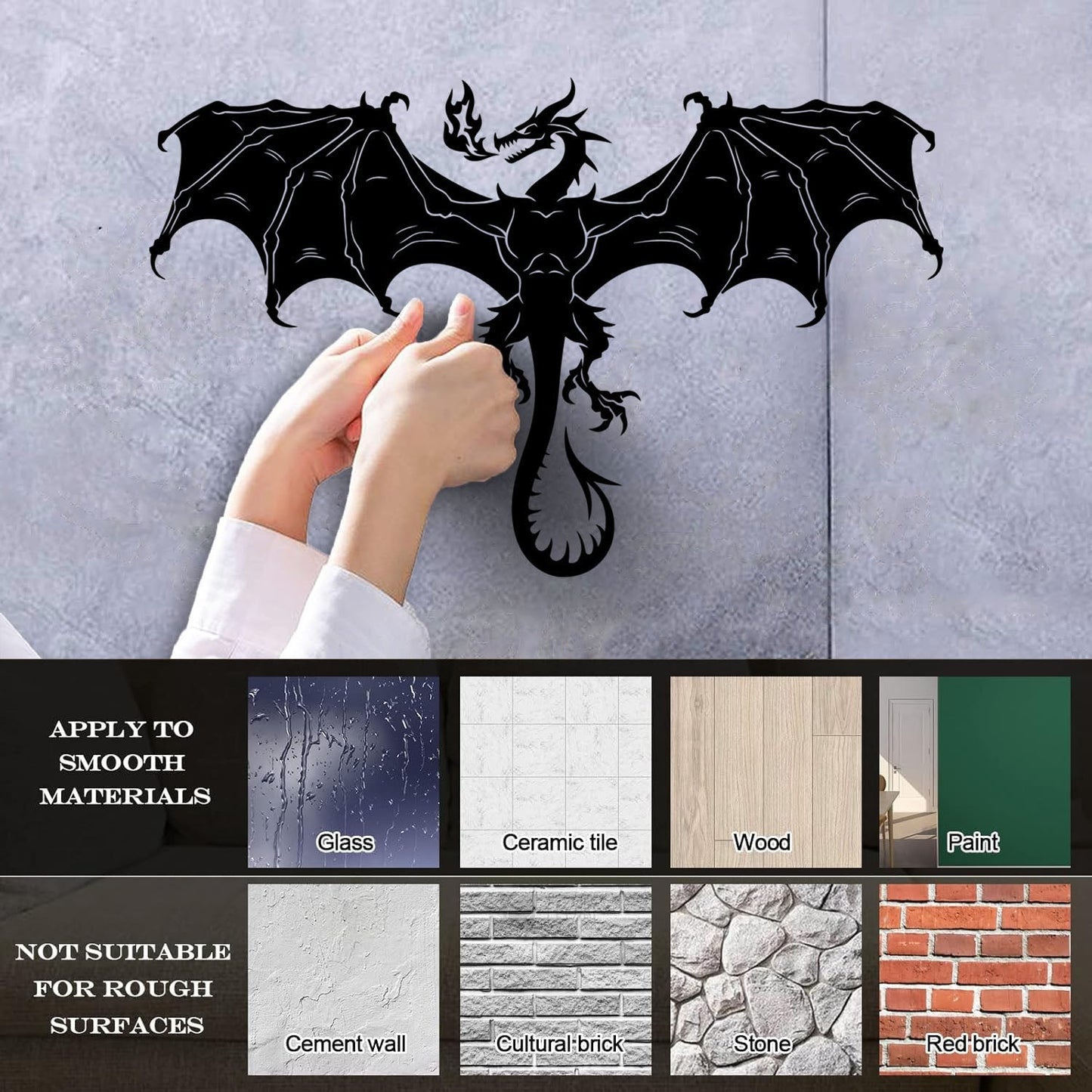 Vinyl Wall Decals Myth Beast Fantasy Flying Fire Dragon Art Decoration