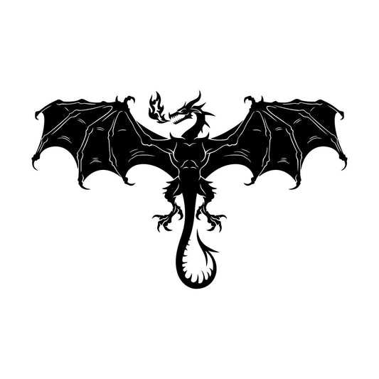 Vinyl Wall Decals Myth Beast Fantasy Flying Fire Dragon Art Decoration