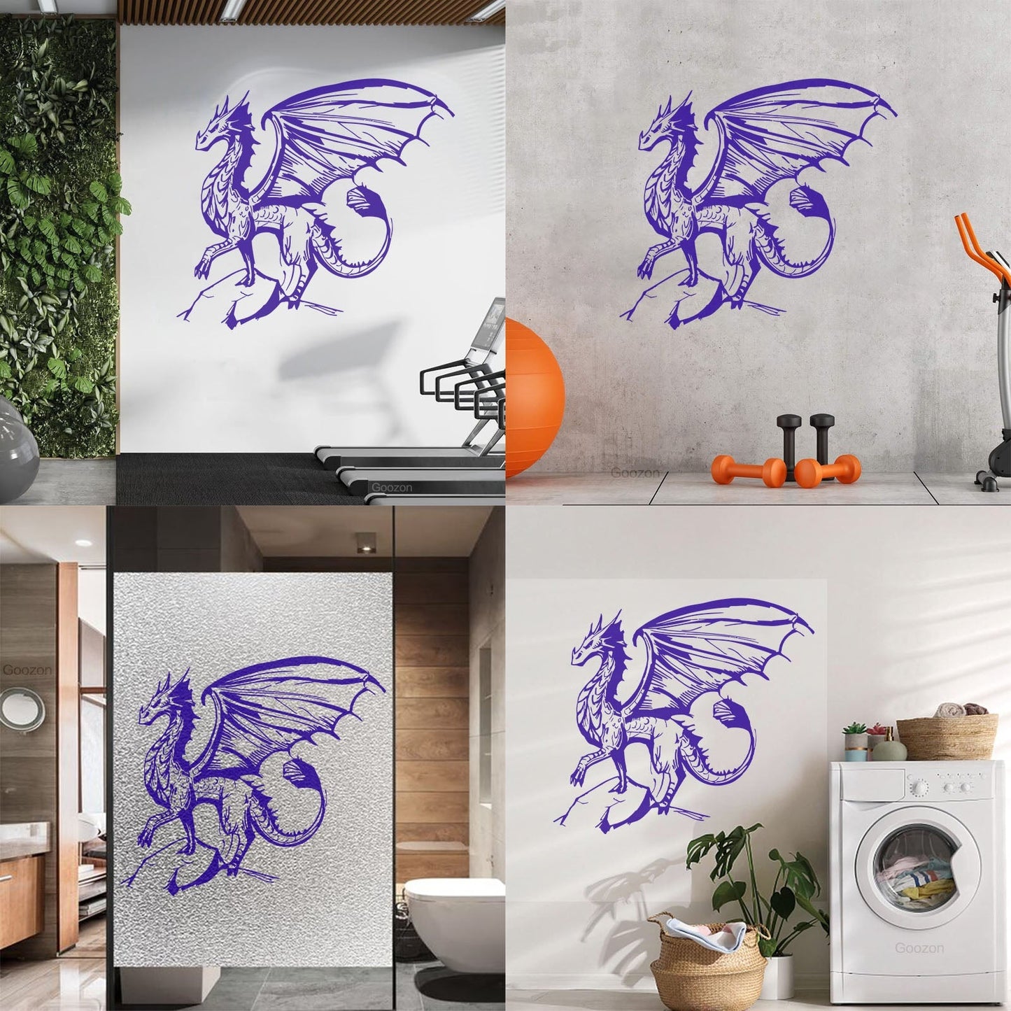 Myth Dragon Fantasy Monster Animal Sketch Engraving Decals Wall Beautification