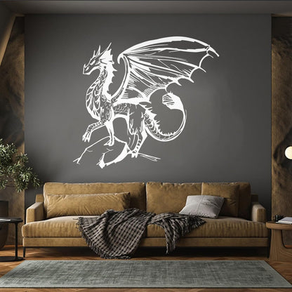 Myth Dragon Fantasy Monster Animal Sketch Engraving Decals Wall Beautification