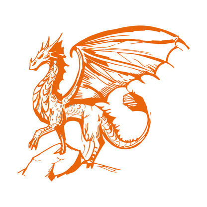Myth Dragon Fantasy Monster Animal Sketch Engraving Decals Wall Beautification