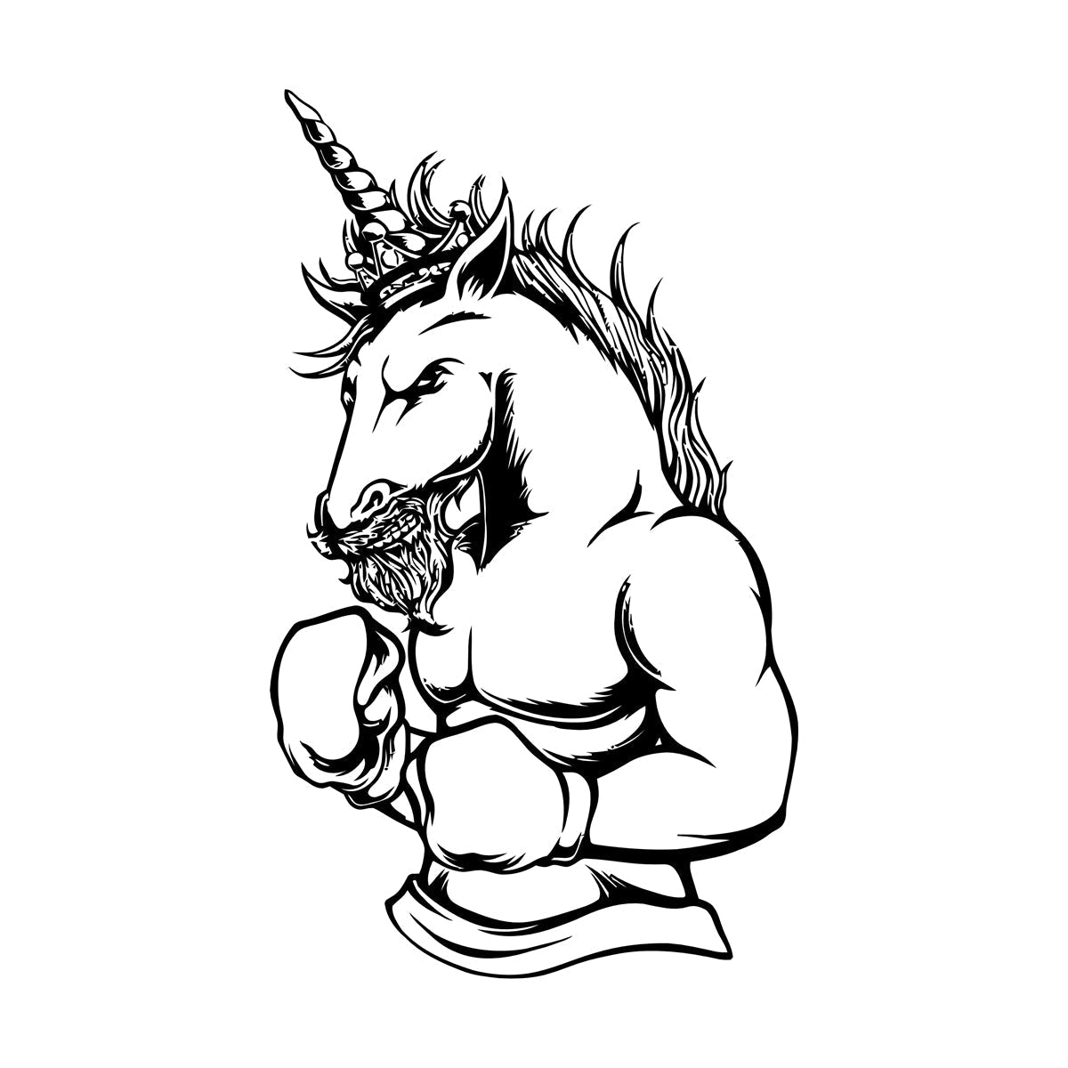 Fine Carving Stickers Myth Unicorn Fantasy Sport Club Boxing Gymnastics Store Decoration