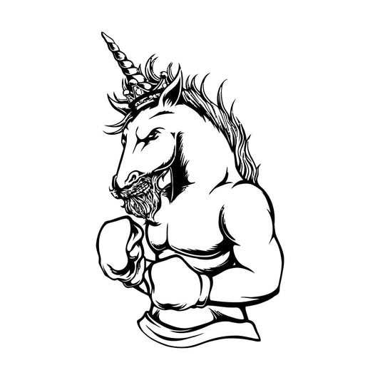 Fine Carving Stickers Myth Unicorn Fantasy Sport Club Boxing Gymnastics Store Decoration