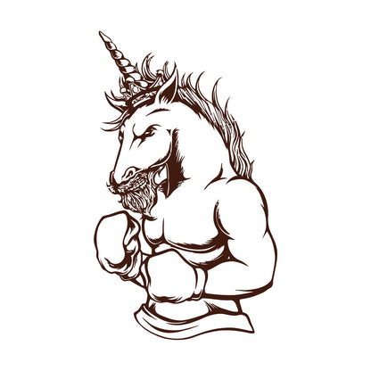 Fine Carving Stickers Myth Unicorn Fantasy Sport Club Boxing Gymnastics Store Decoration