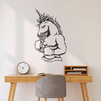 Fine Carving Stickers Myth Unicorn Fantasy Sport Club Boxing Gymnastics Store Decoration