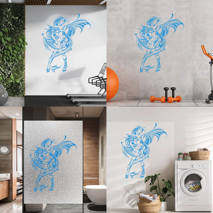 Wall Stickers Naked Woman With Dragon Fantasy Tattoo Culture