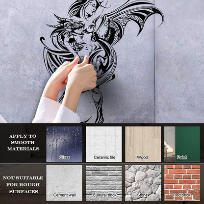 Wall Stickers Naked Woman With Dragon Fantasy Tattoo Culture