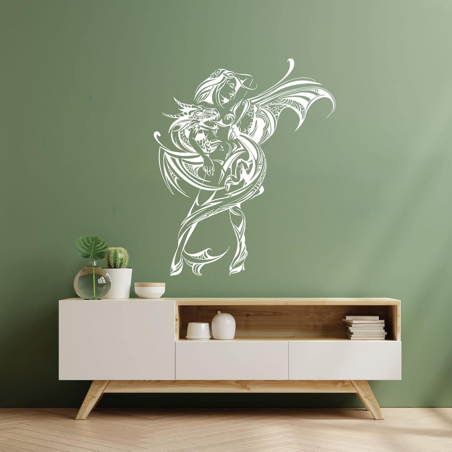 Wall Stickers Naked Woman With Dragon Fantasy Tattoo Culture