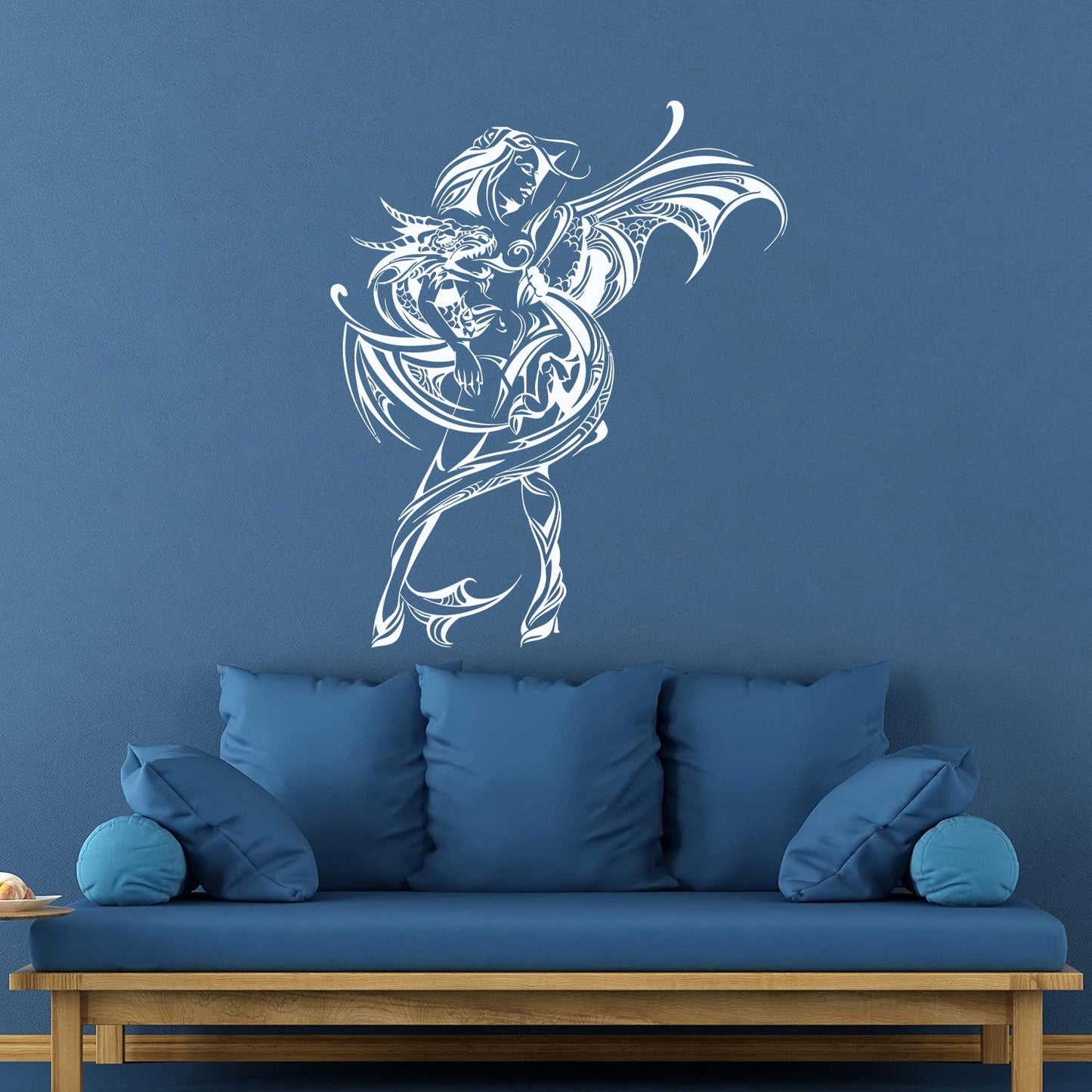 Wall Stickers Naked Woman With Dragon Fantasy Tattoo Culture