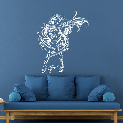Wall Stickers Naked Woman With Dragon Fantasy Tattoo Culture