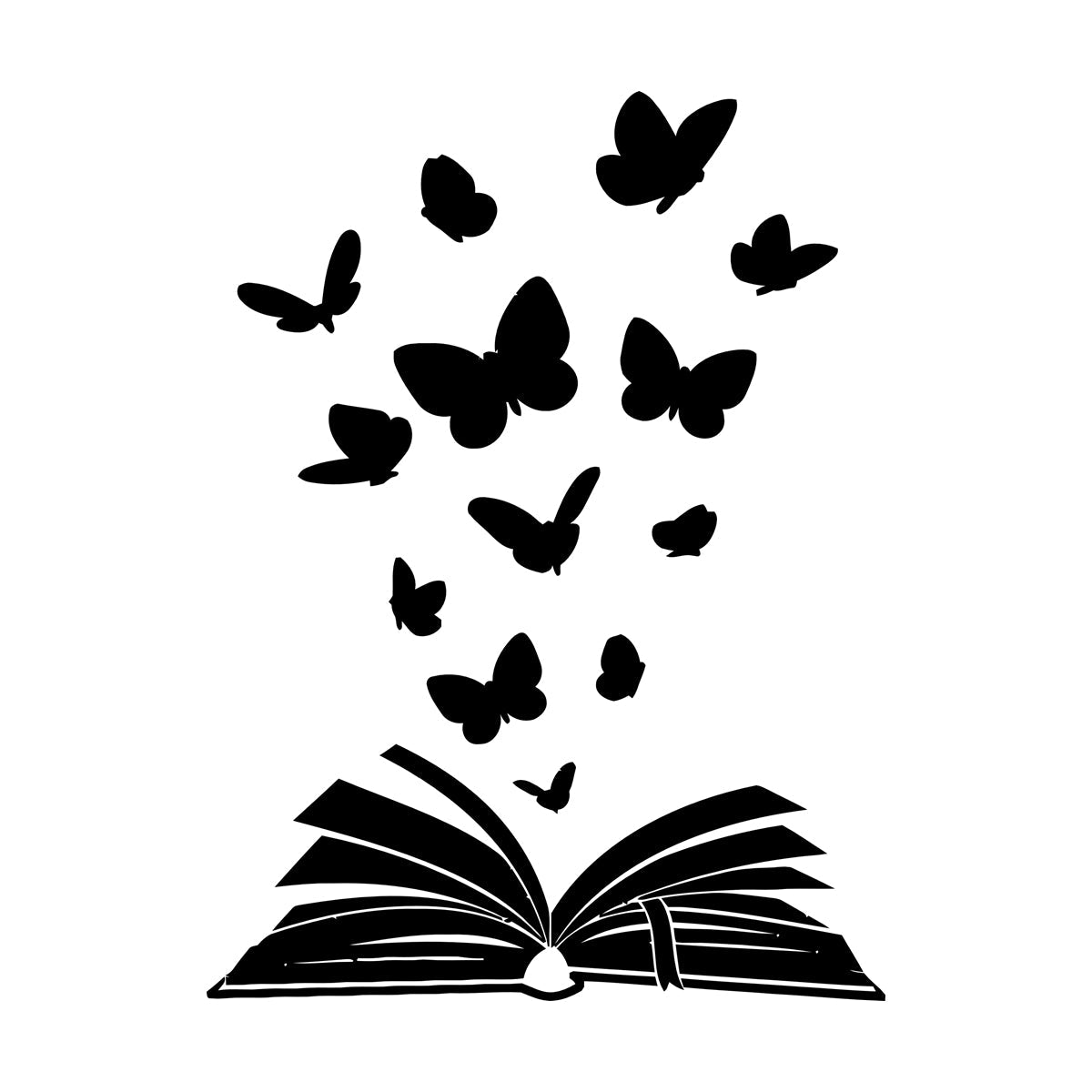 Open Book Of Fairy Tales Fantasy Butterflies Fine Carving Decals Removable Without Leaving Glue