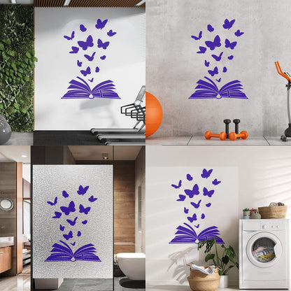 Open Book Of Fairy Tales Fantasy Butterflies Fine Carving Decals Removable Without Leaving Glue