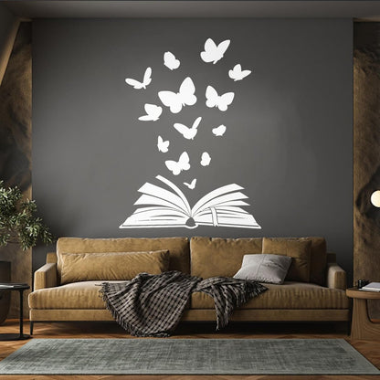 Open Book Of Fairy Tales Fantasy Butterflies Fine Carving Decals Removable Without Leaving Glue