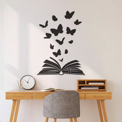 Open Book Of Fairy Tales Fantasy Butterflies Fine Carving Decals Removable Without Leaving Glue