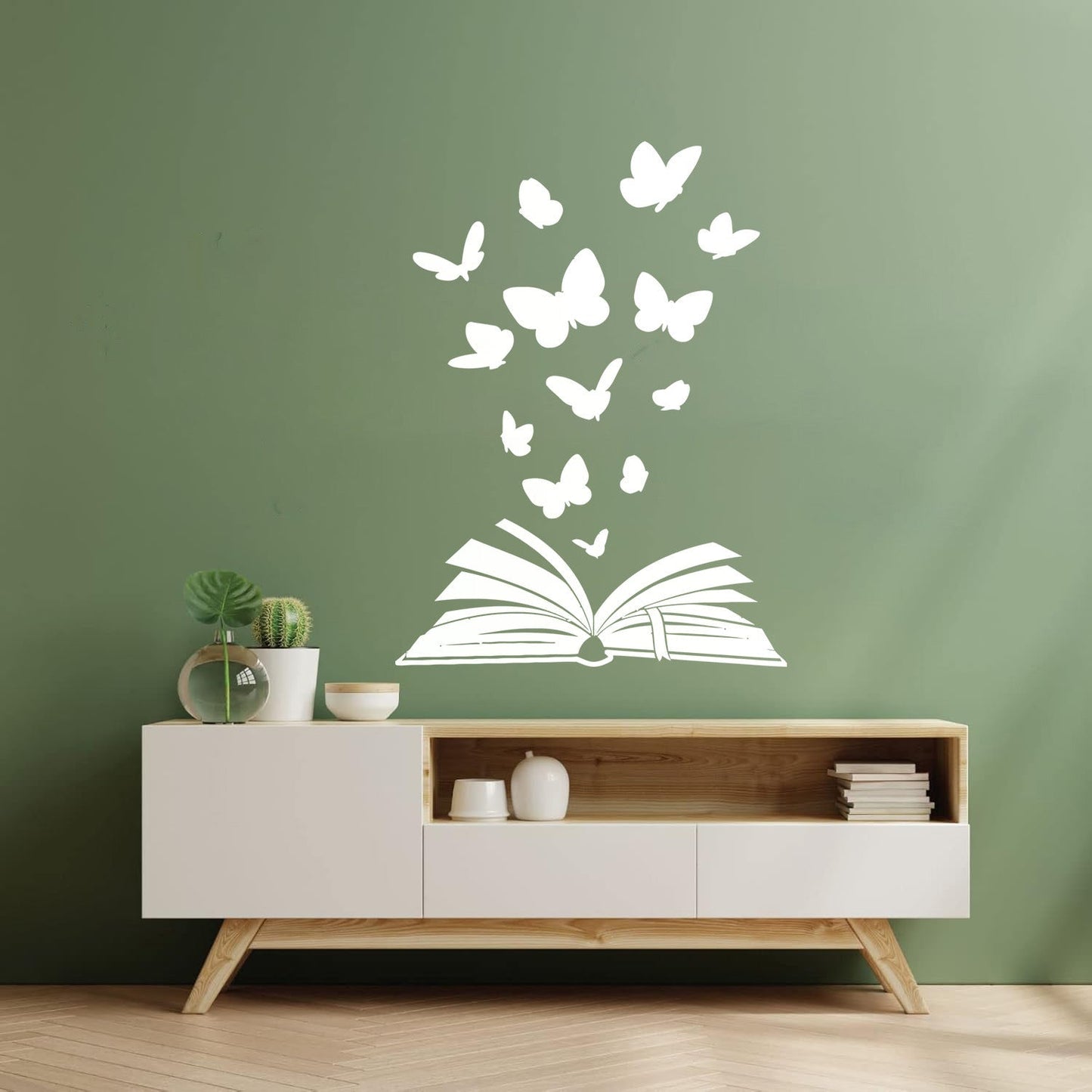 Open Book Of Fairy Tales Fantasy Butterflies Fine Carving Decals Removable Without Leaving Glue