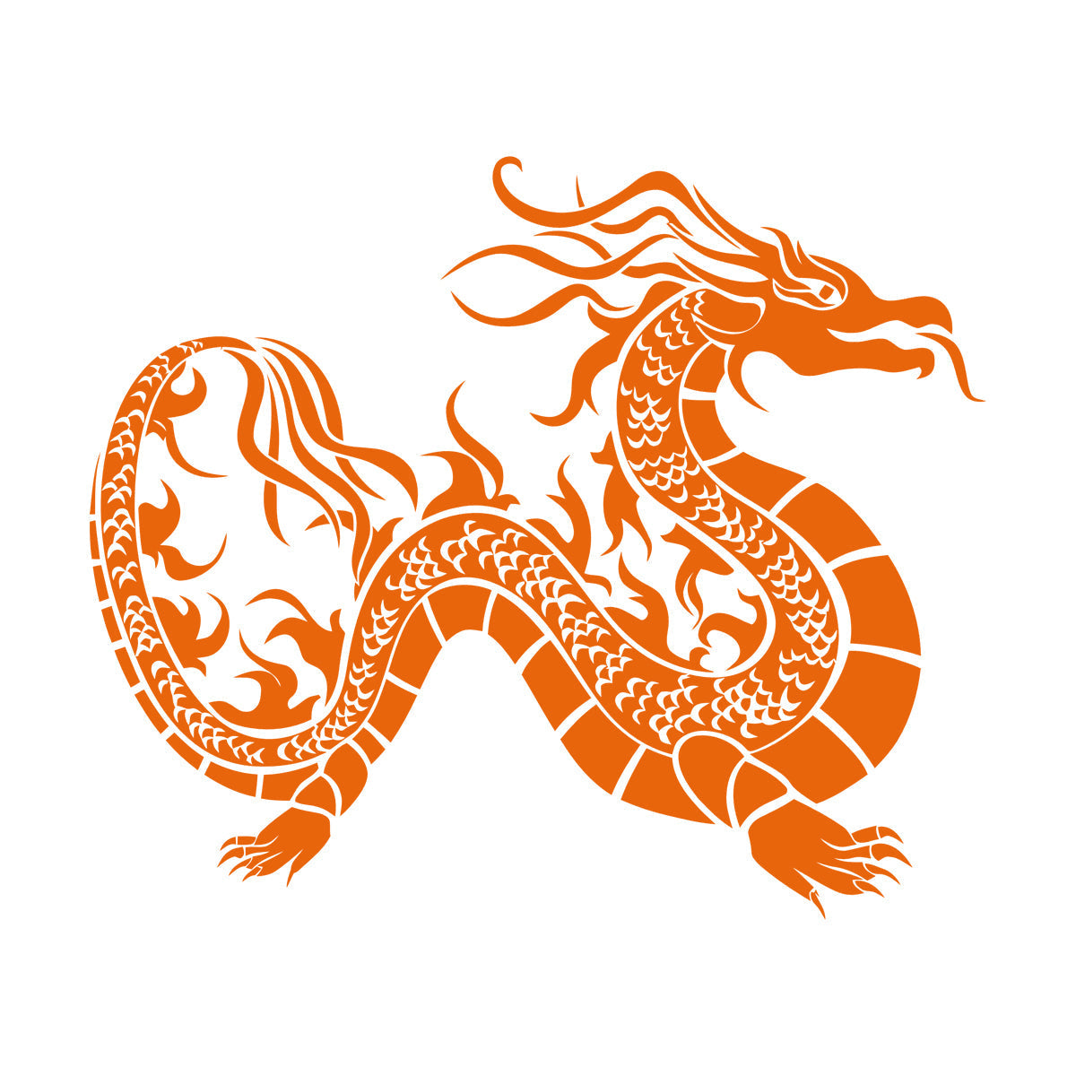 Vinyl Art Sticker Oriental Fantasy Chinese Dragon Asian Style Self Adhesive