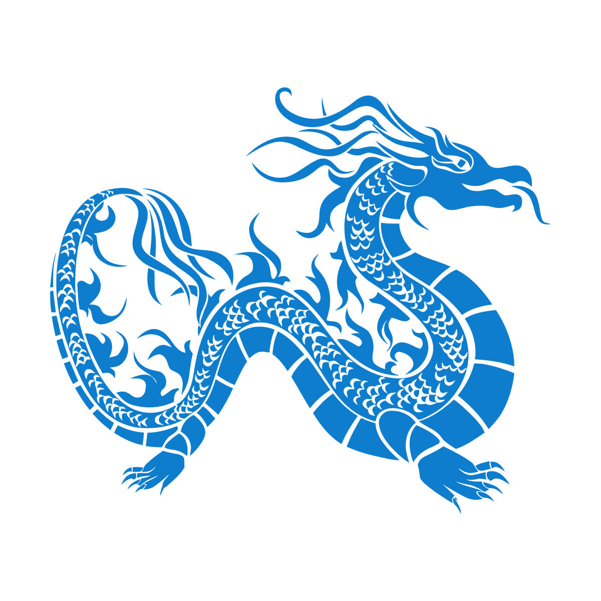Vinyl Art Sticker Oriental Fantasy Chinese Dragon Asian Style Self Adhesive