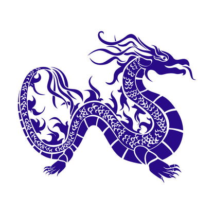 Vinyl Art Sticker Oriental Fantasy Chinese Dragon Asian Style Self Adhesive