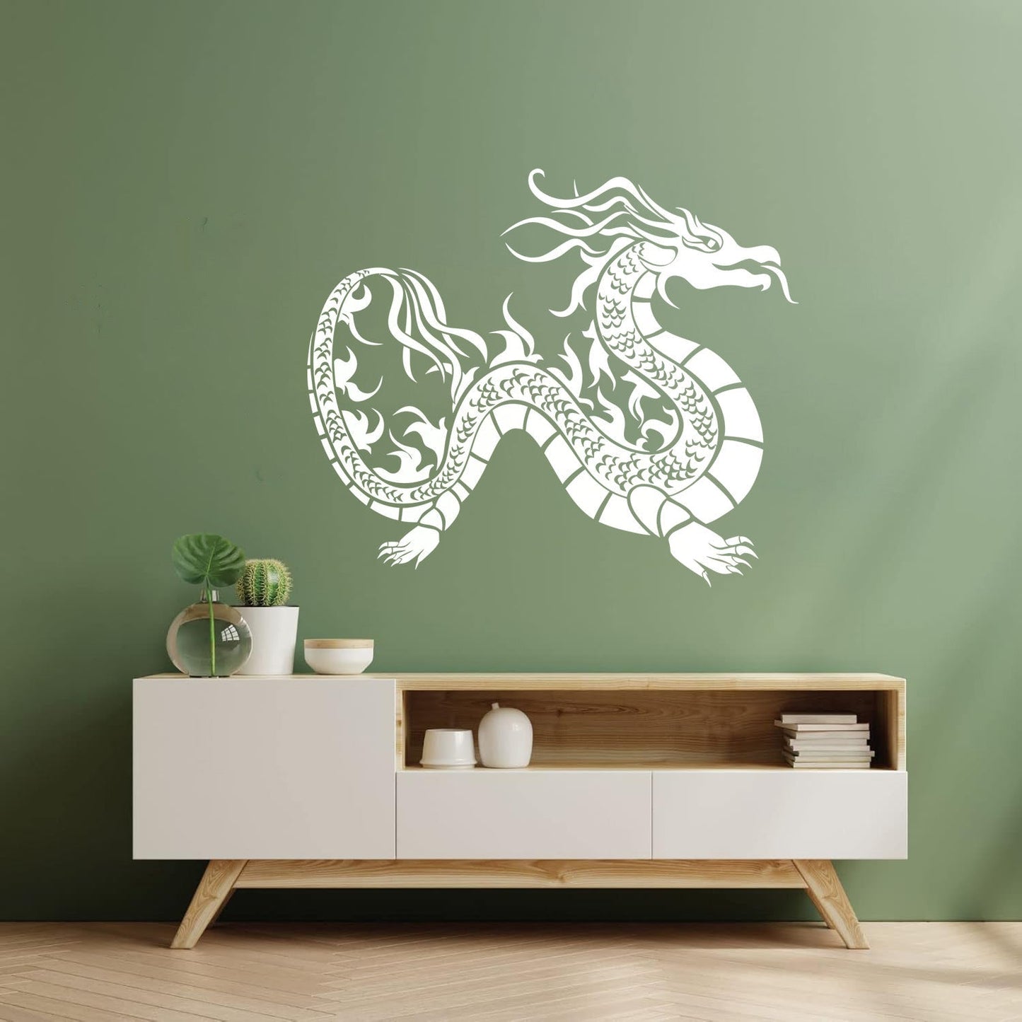 Vinyl Art Sticker Oriental Fantasy Chinese Dragon Asian Style Self Adhesive