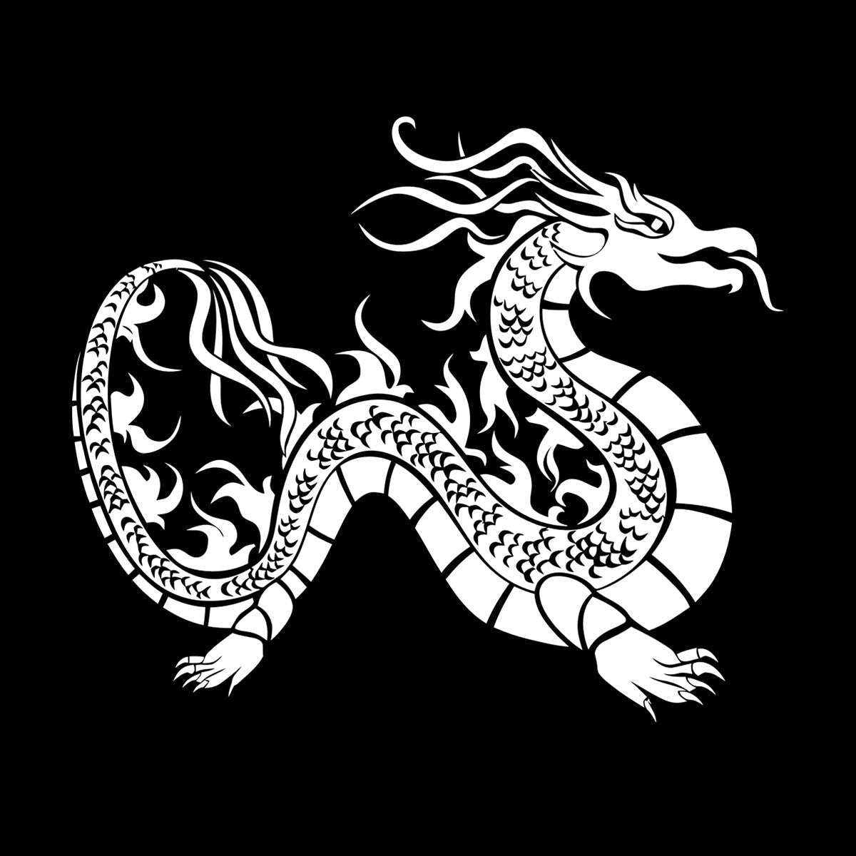 Vinyl Art Sticker Oriental Fantasy Chinese Dragon Asian Style Self Adhesive