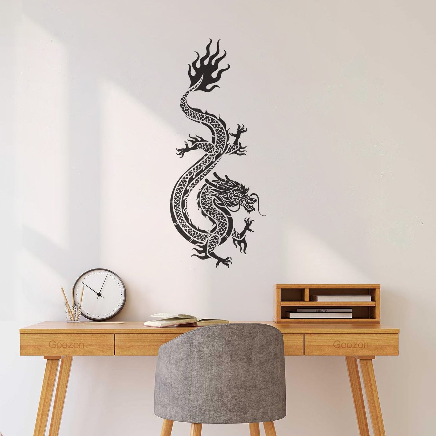 Engraving Stickers Oriental Chinese Dragon Mythological Fantasy Beast Do Not Damage The Wall Surface