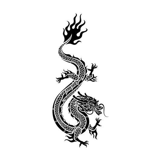 Engraving Stickers Oriental Chinese Dragon Mythological Fantasy Beast Do Not Damage The Wall Surface