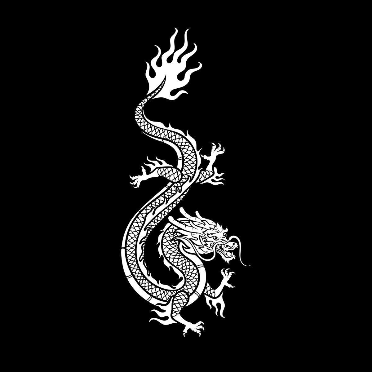Engraving Stickers Oriental Chinese Dragon Mythological Fantasy Beast Do Not Damage The Wall Surface