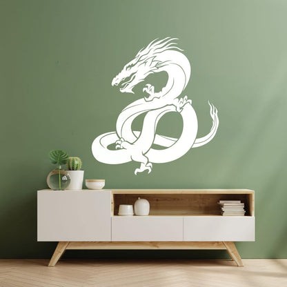 Lettering Stickers Oriental Fantasy Magical Dragon Tattoo Easy Installation