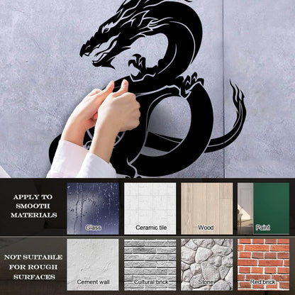 Lettering Stickers Oriental Fantasy Magical Dragon Tattoo Easy Installation